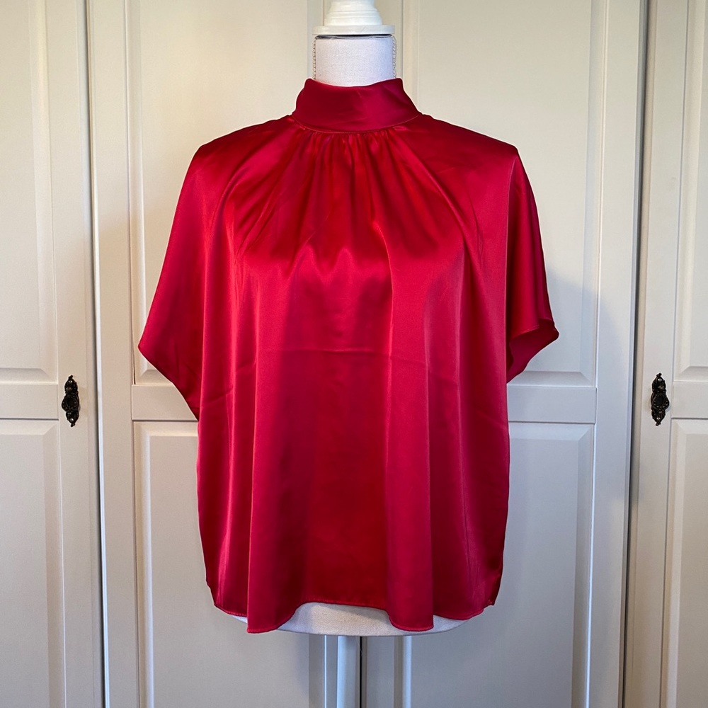 Banana Republic Satin tie-neck blouse
